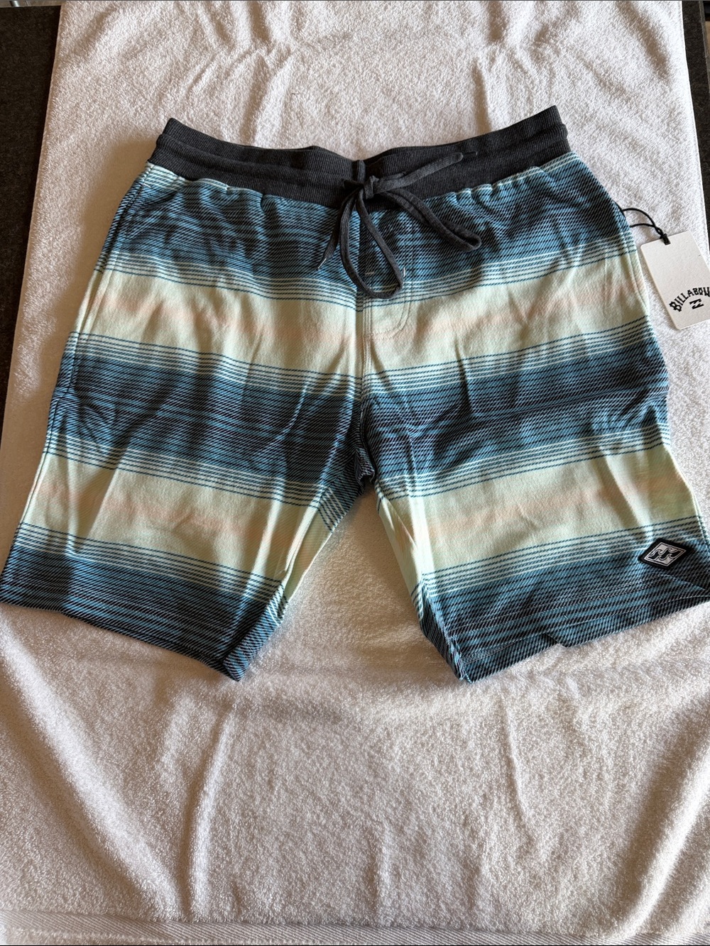 Billabong Black and Blue Gradient Stripe Boardshorts